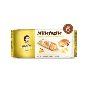 BISCOITO FOLHADO RECHEADO COM CREME DE CONFEITEIRO MILLEFOGLIE MATILDE VICENZI 125G