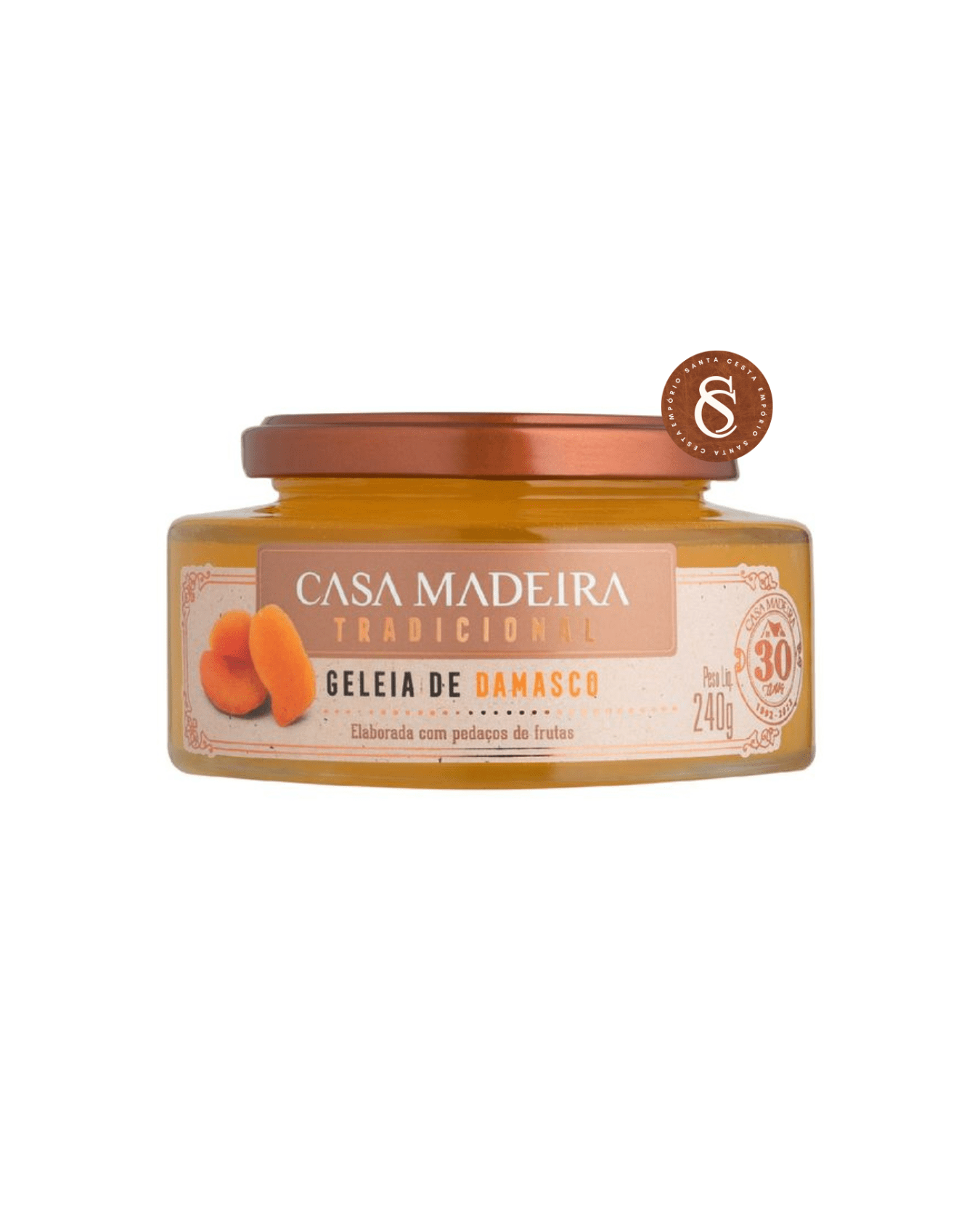 GELEIA TRADICIONAL DE DAMASCO CASA MADEIRA 240G