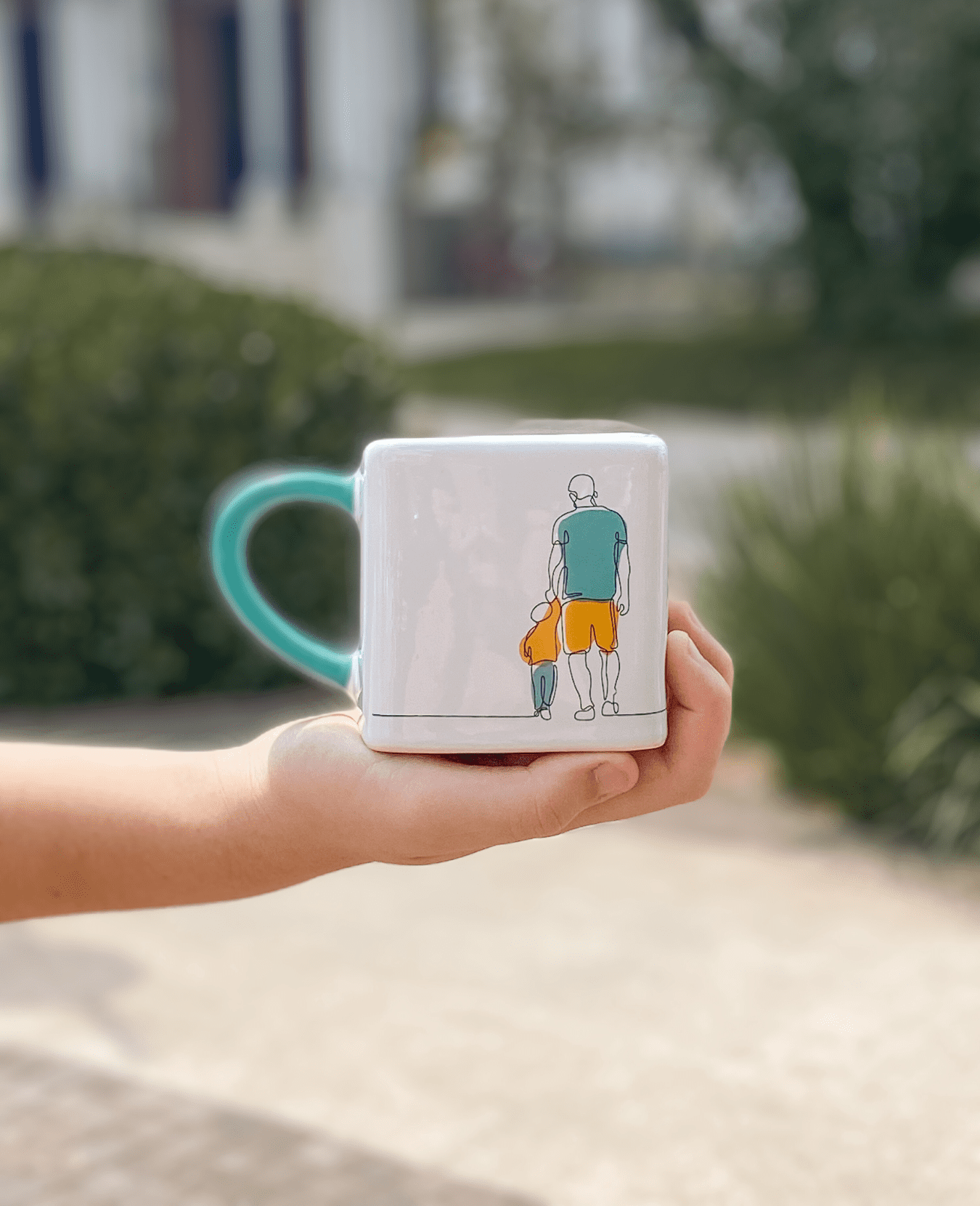 CANECA QUADRADA PAI COM ILUSTRAÇÃO - 380ML