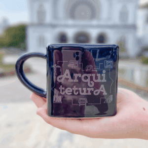 CANECA QUADRADA PRETA ARQUITETURA - 380ML