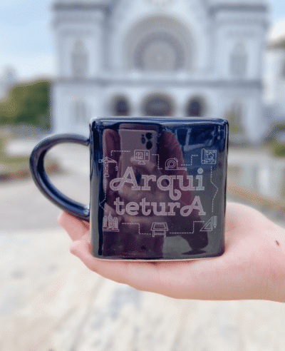 CANECA QUADRADA PRETA ARQUITETURA - 380ML