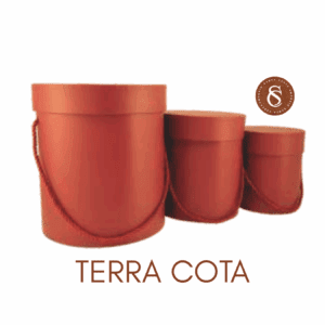 CAIXA TERRA COTA REDONDA COM TAMPA E ALÇA 12x15CM UN