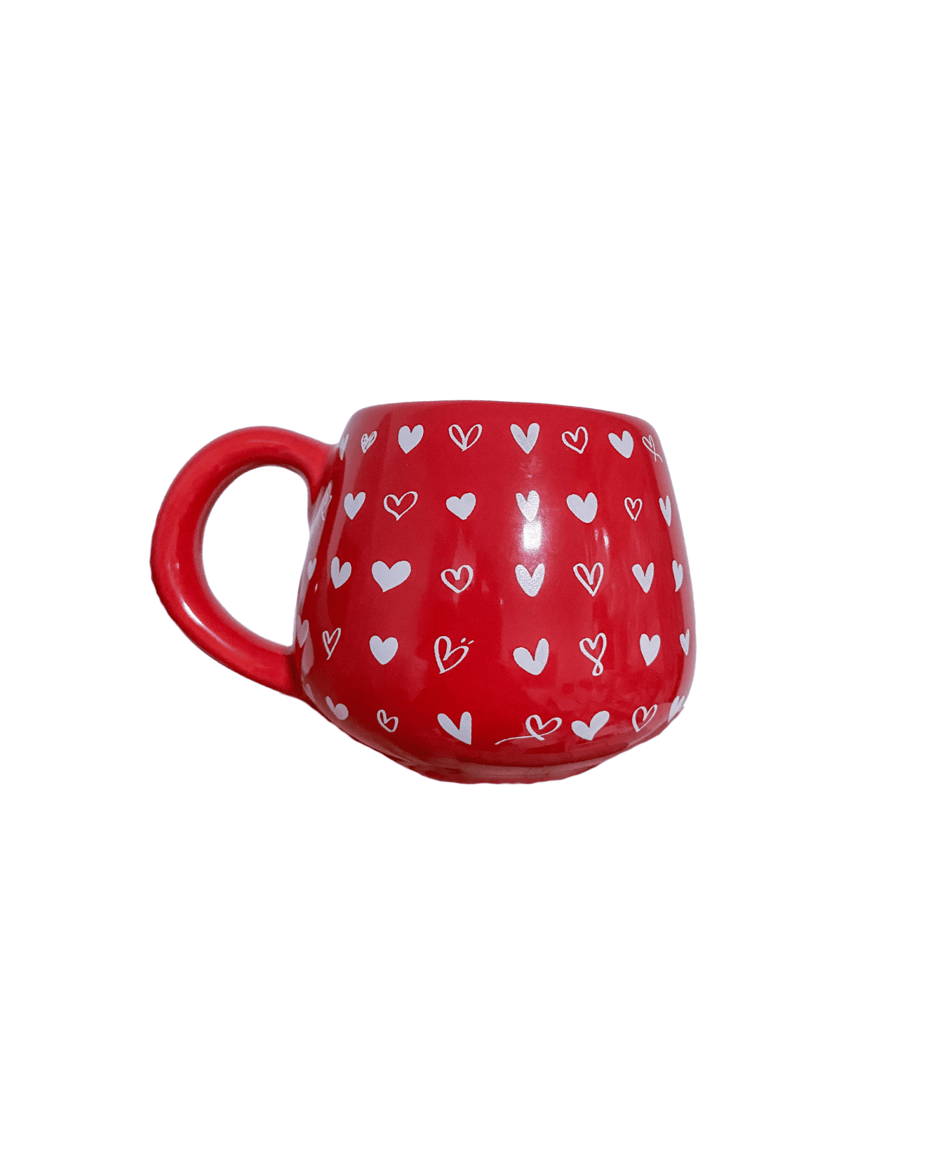 CANECA VERMELHA COM CORAÇÕES - 440ML