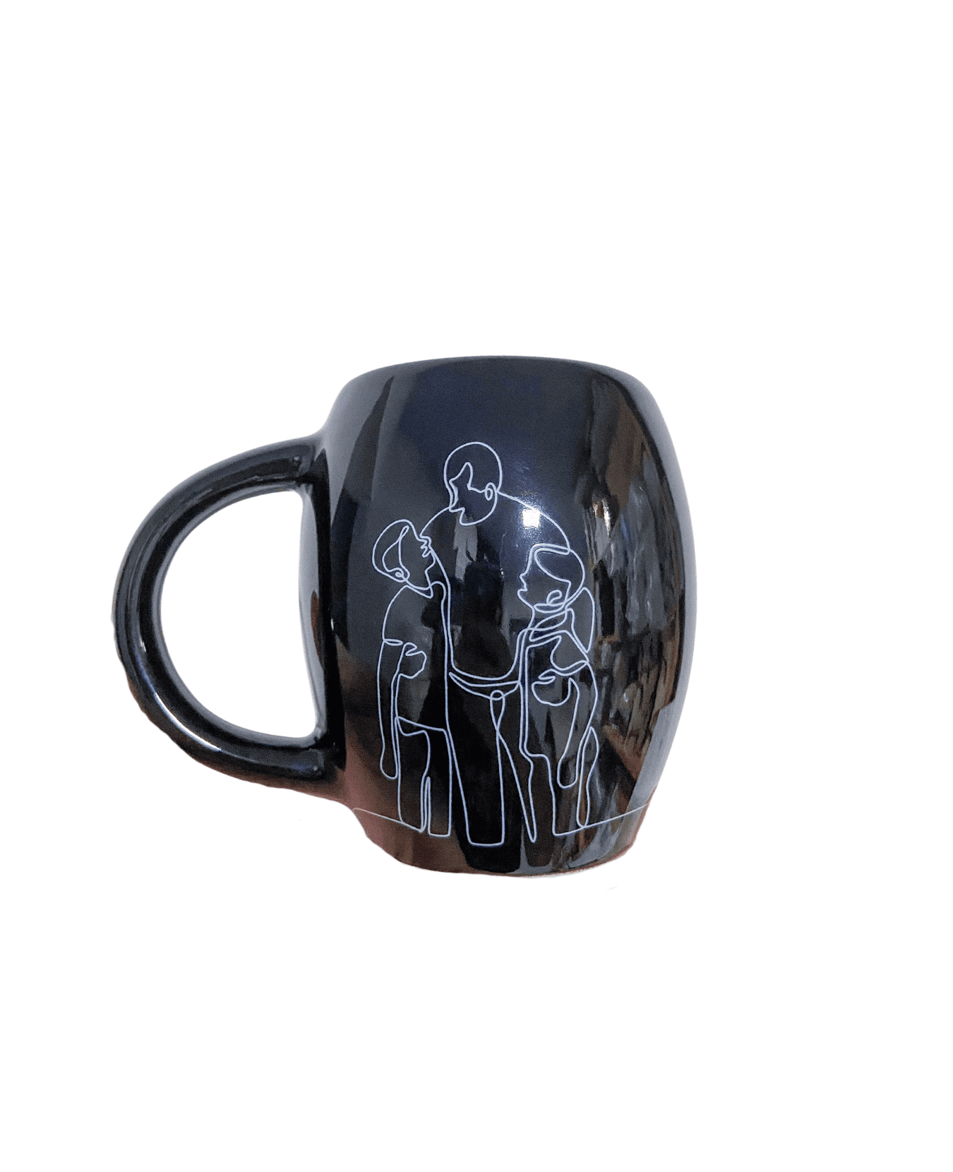 CANECA PRETA LINHAS PAI - 570ML