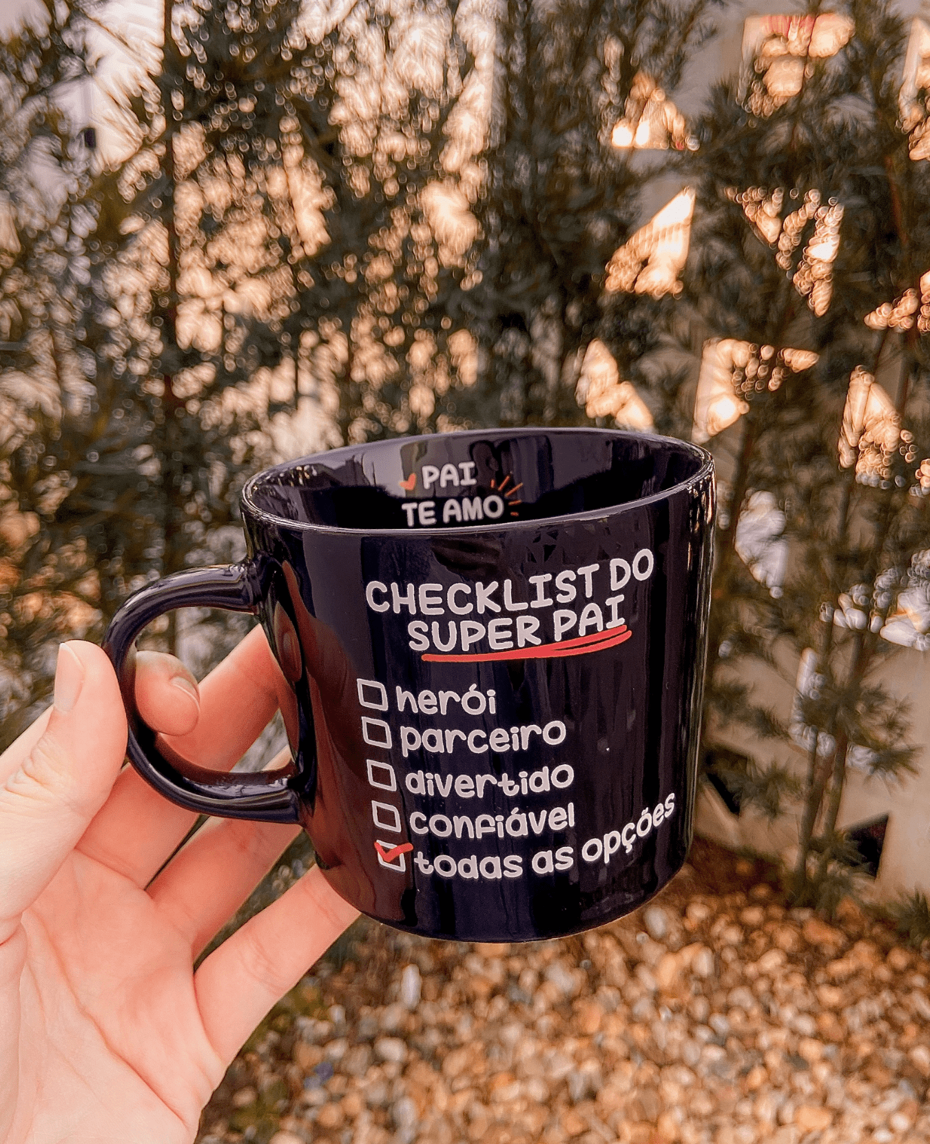 CANECA PRETA CHECK-LIST DO SUPER PAI - 366ML