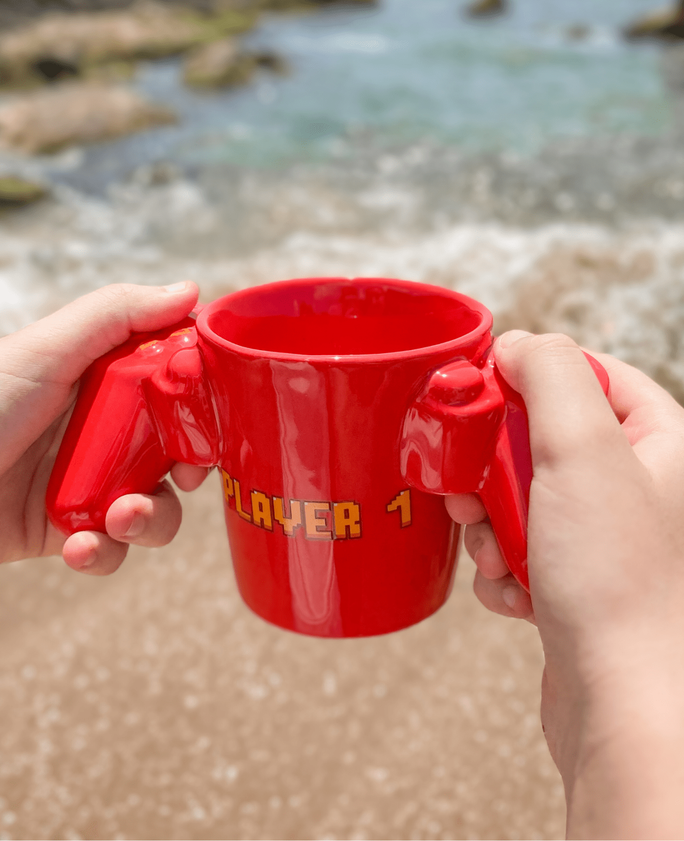 CANECA CONTROLE DE VIDEOGAME VERMELHO PLAYER 1 - 300ML