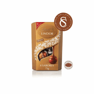 CAIXA COM BOMBONS CORNET LINDOR AO LEITE SORTIDO LINDT 75G