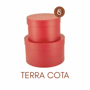 CAIXA REDONDA TERRA COTA COM TAMPA M 20X13CM UN