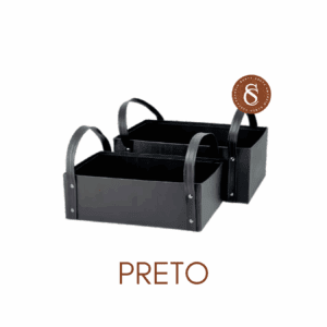 CESTA PRETA RETANGULAR CARTONADA 30x20x10CM UN