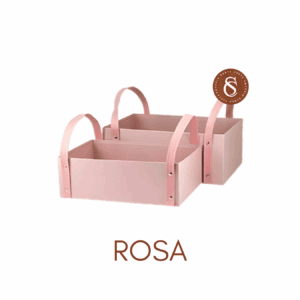 CESTA ROSA RETANGULAR CARTONADA 30x20x10CM UN