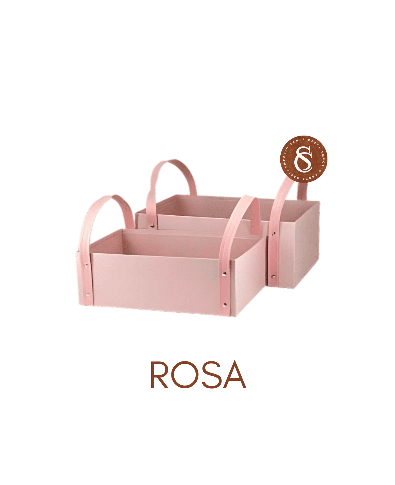 CESTA ROSA RETANGULAR CARTONADA 30x20x10CM UN