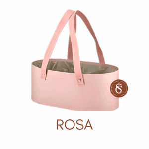 CESTA OVAL ROSA 30x15X12CM UN