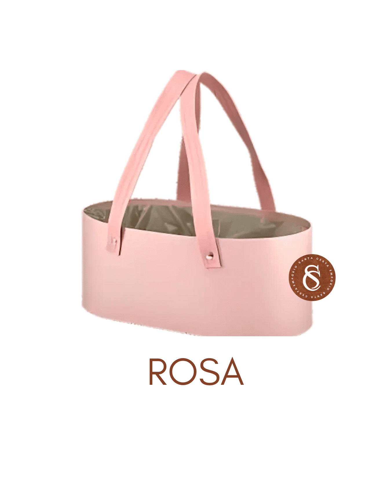 CESTA OVAL ROSA 30x15X12CM UN