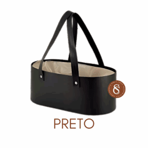 CESTA OVAL PRETA 30x15X12CM UN