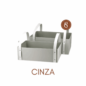 CESTA CINZA RETANGULAR CARTONADA 30x20x10CM UN