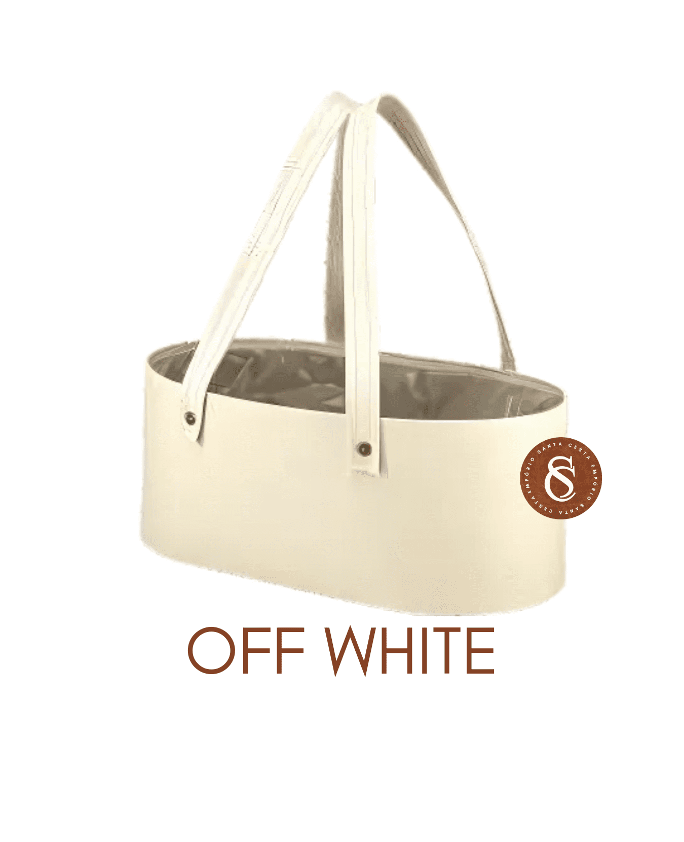 CESTA OVAL OFF WHITE 30x15X12CM UN
