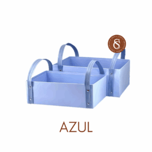 CESTA AZUL RETANGULAR CARTONADA 30x20x10CM UN