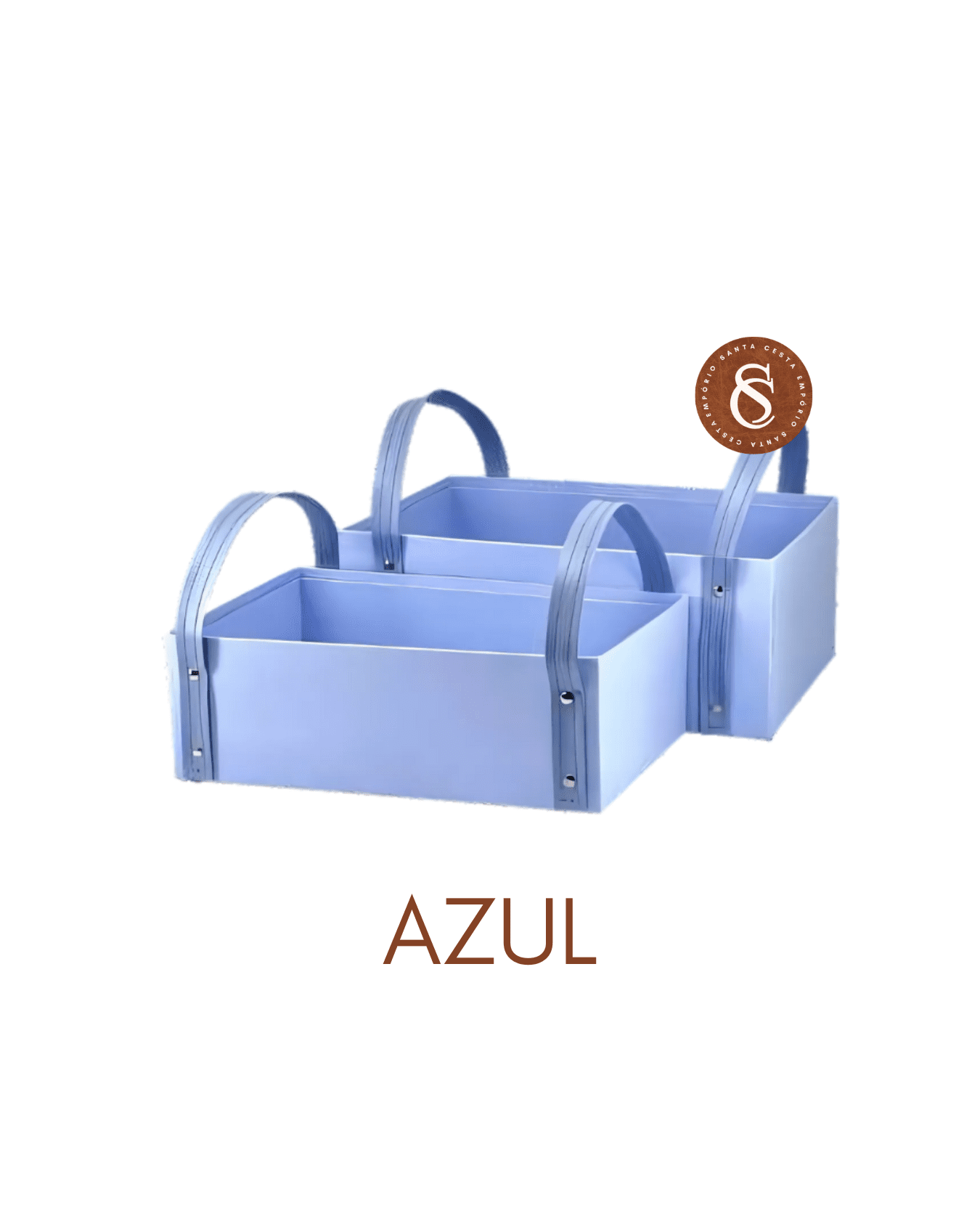 CESTA AZUL RETANGULAR CARTONADA 30x20x10CM UN