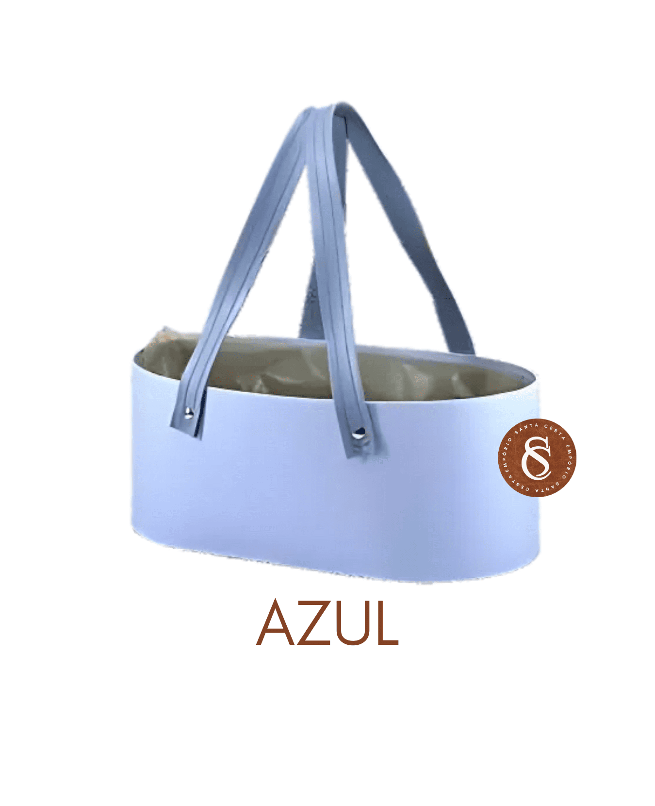CESTA OVAL AZUL 30x15X12CM UN