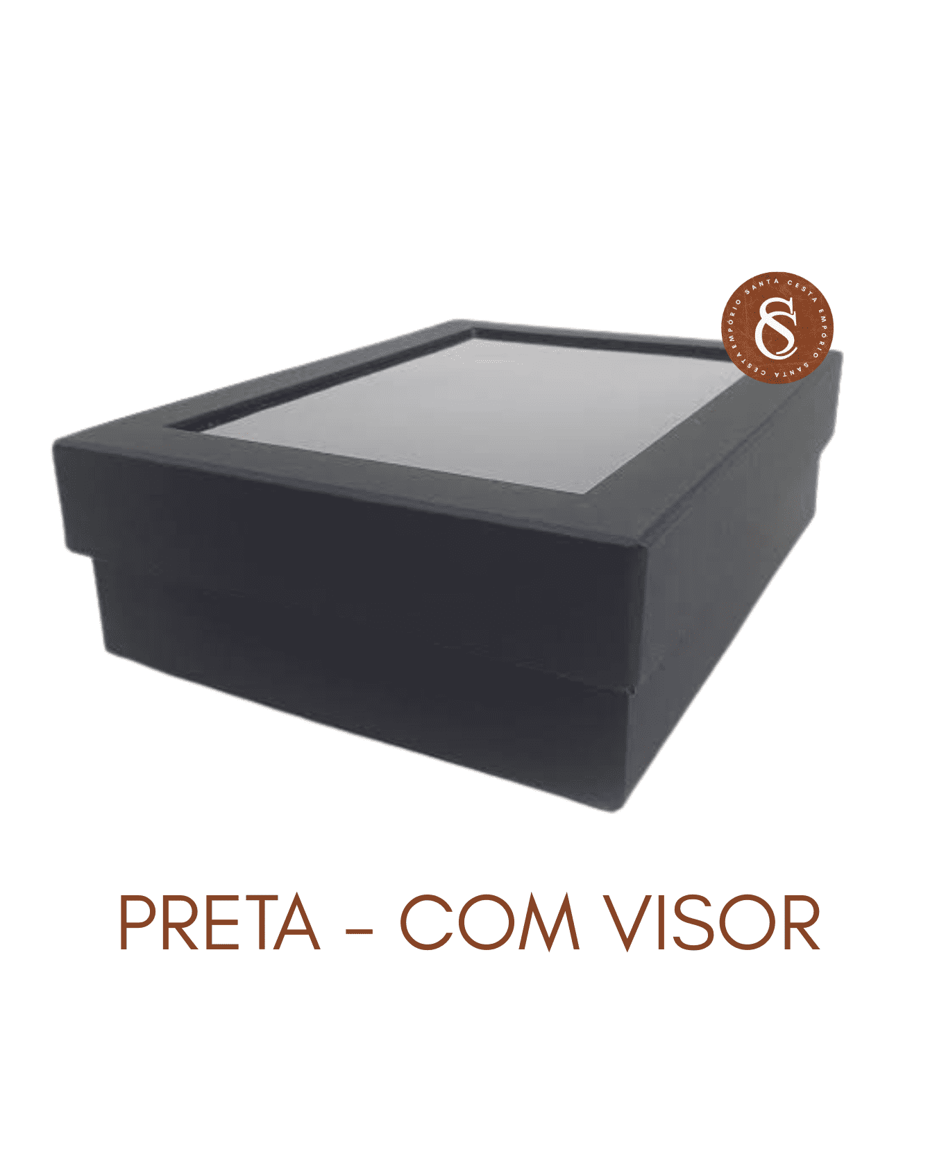 CAIXA CARTONADA PRETA 27X27X9 C/VISOR UN