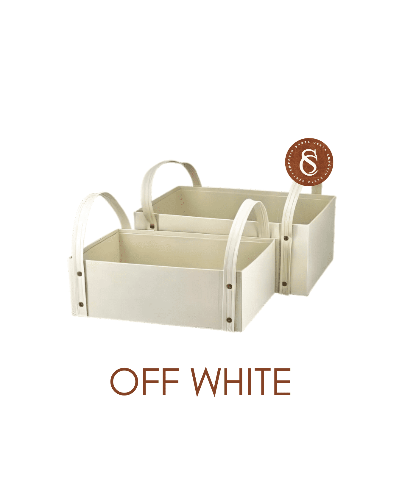 CESTA OFF WHITE RETANGULAR CARTONADA 30x20x10CM UN
