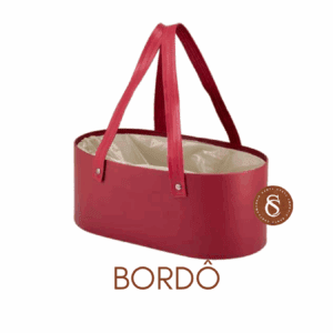 CESTA OVAL BORDÔ 30x15X12CM UN
