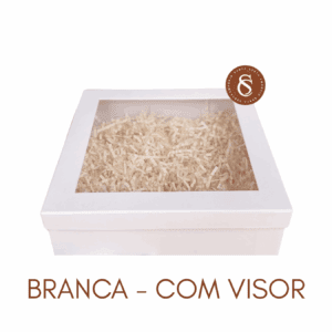CAIXA CARTONADA BRANCA 27X27X9 C/VISOR UN