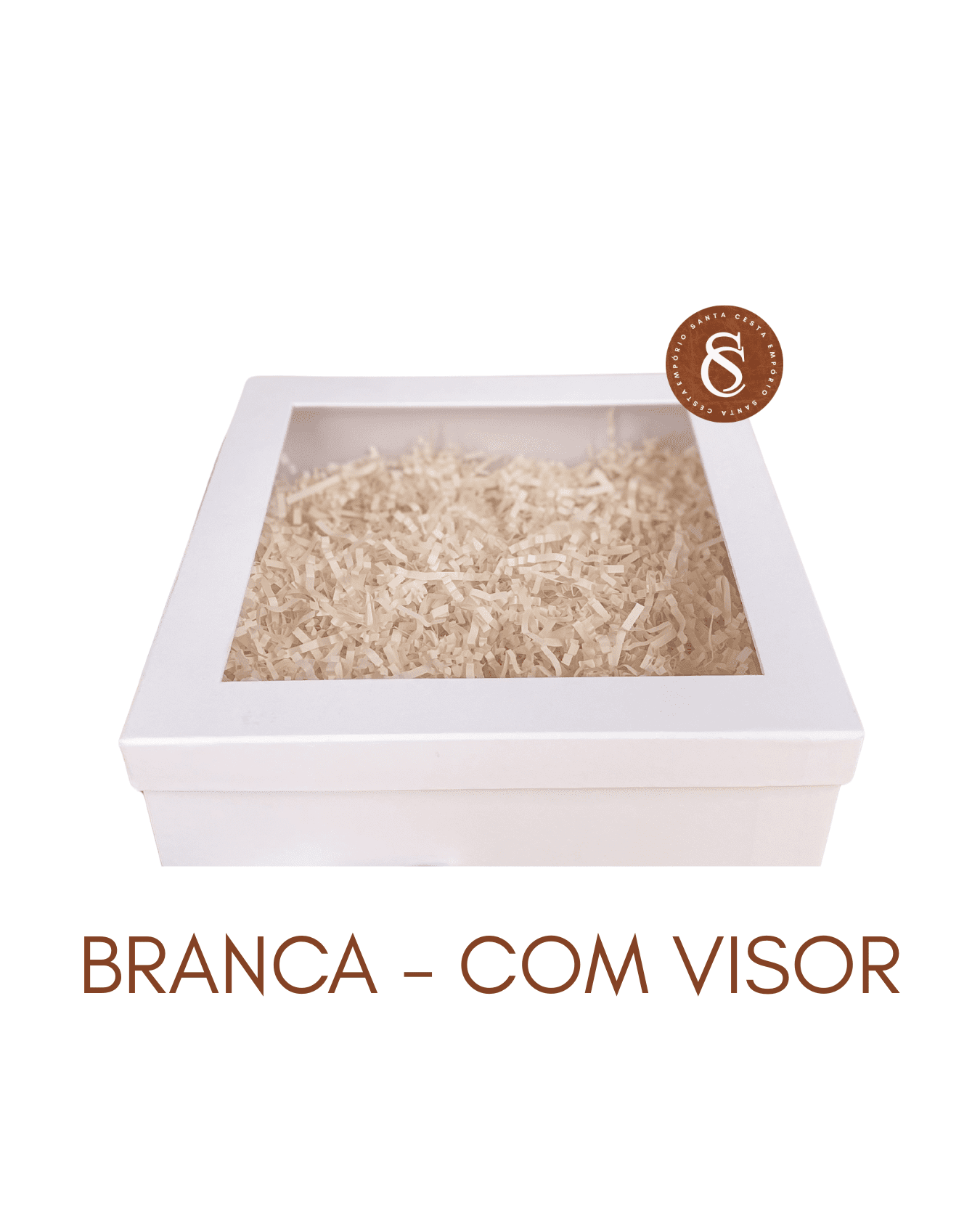 CAIXA CARTONADA BRANCA 27X27X9 C/VISOR UN