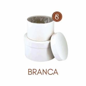 CAIXA REDONDA BRANCA COM TAMPA G 25X15CM UN