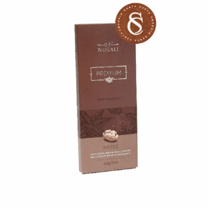 BARRA DE CHOCOLATE AO LEITE 45% COM NOZES NUGALI 100G
