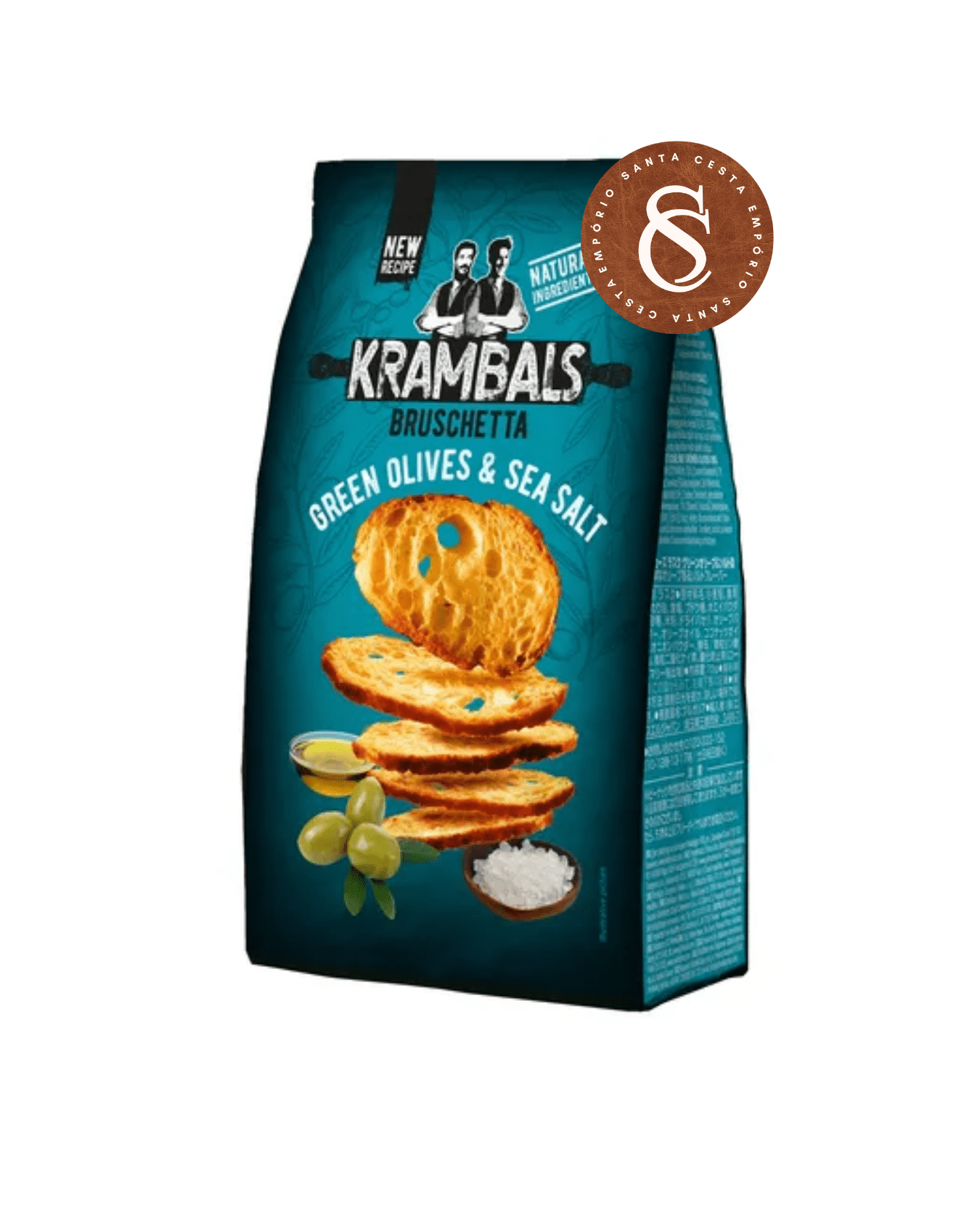 TORRADAS TOSTADAS COM SAL MARINHO E AZEITONAS VERDES KRAMBALS 70G