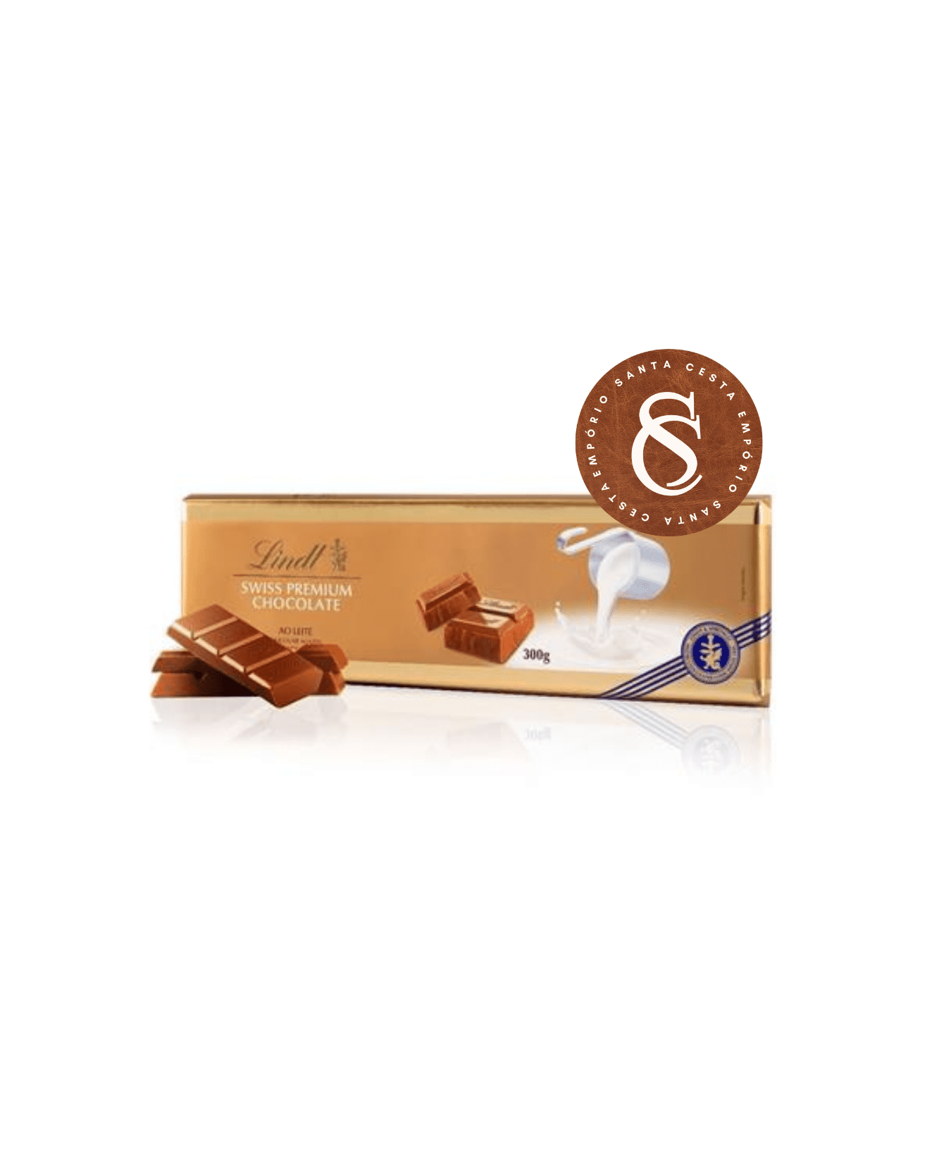 CHOCOLATE EM BARRA AO LEITE SWISS PREMIUM LINDT 300G