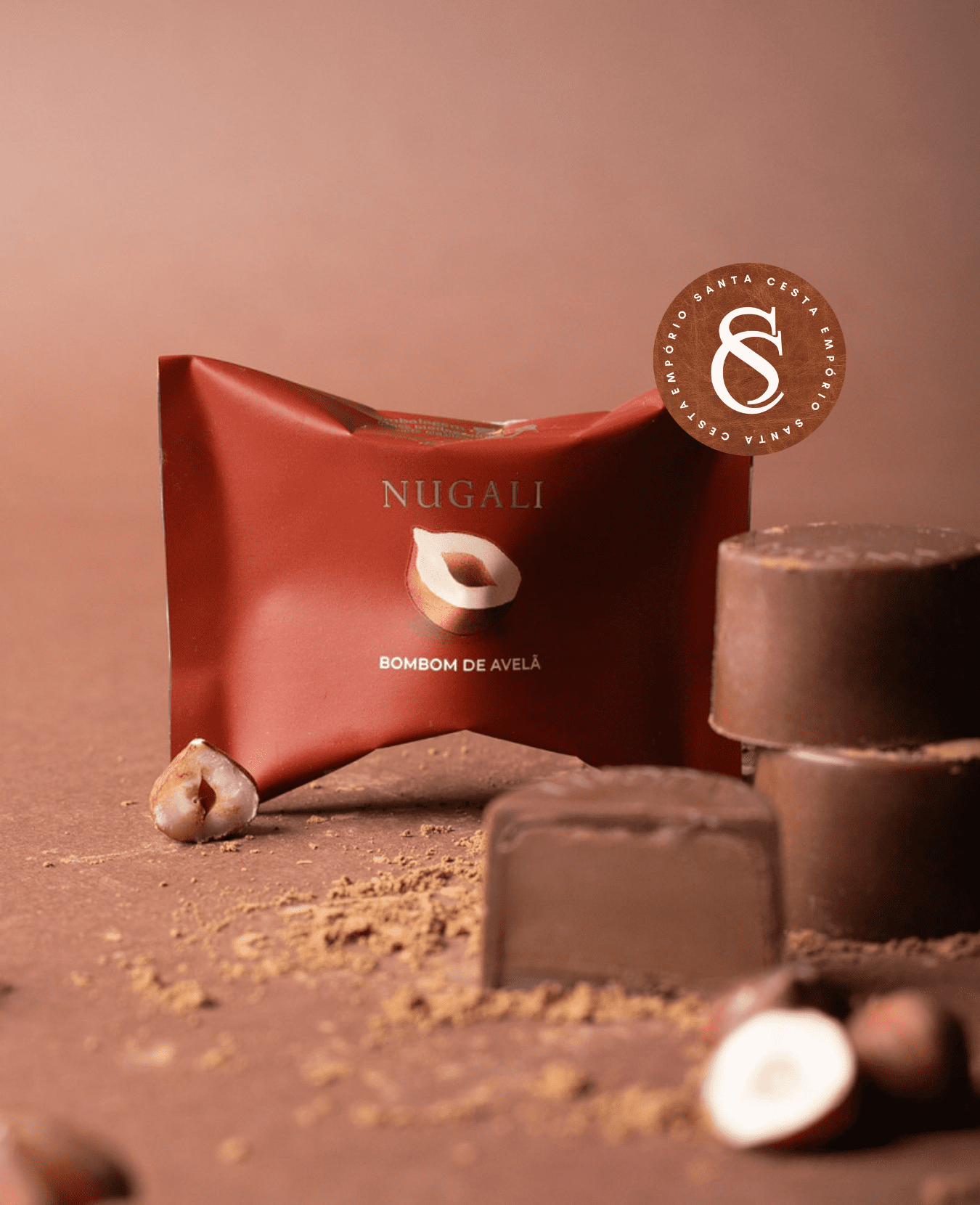 BOMBOM DE CHOCOLATE E AVELÃ NUGALI 13G