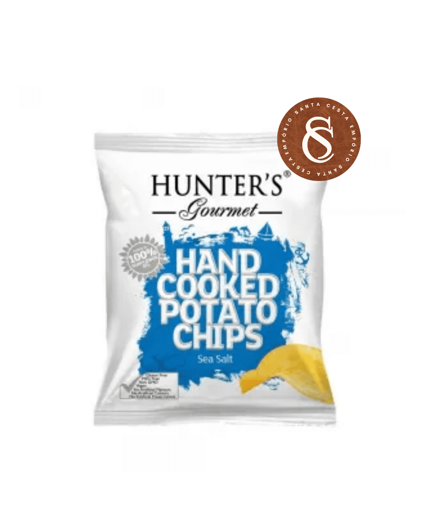 CHIPS DE BATATA COM SAL MARINHO HUNTERS 125G