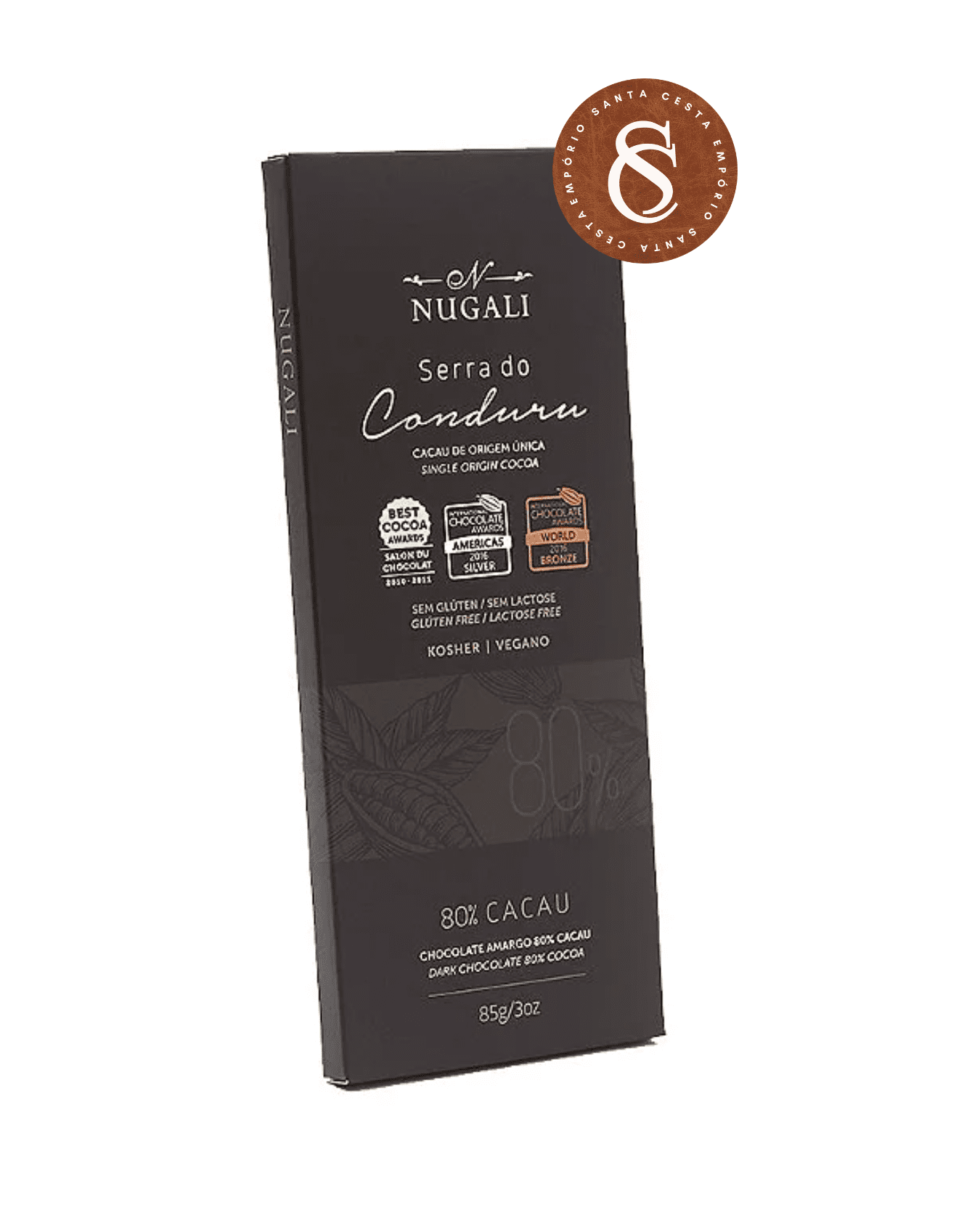 BARRA CHOCOLATE AMARGO 80% SERRA DO CONDURU NUGALI 85G