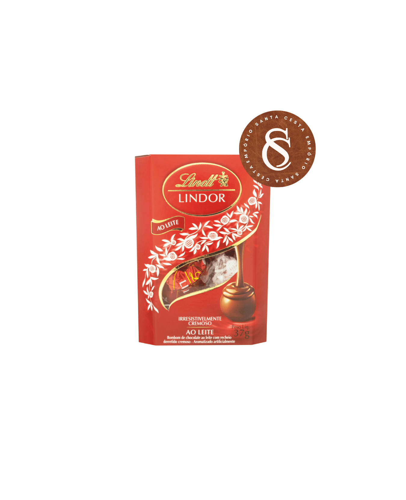 CAIXA COM BOMBONS CORNET LINDOR AO LEITE LINDT 37G