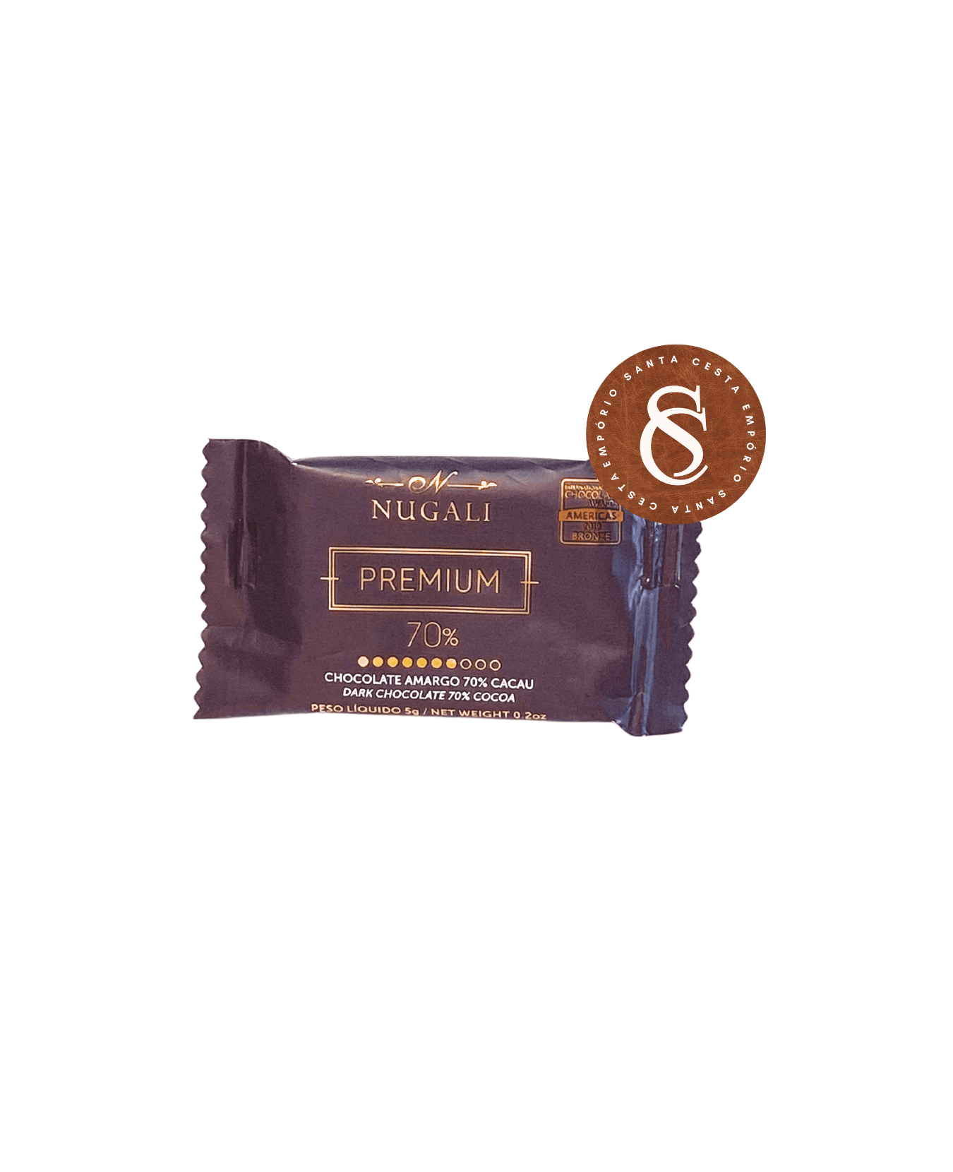 CHOCOLATE AMARGO 70% CACAU NUGALI 5G