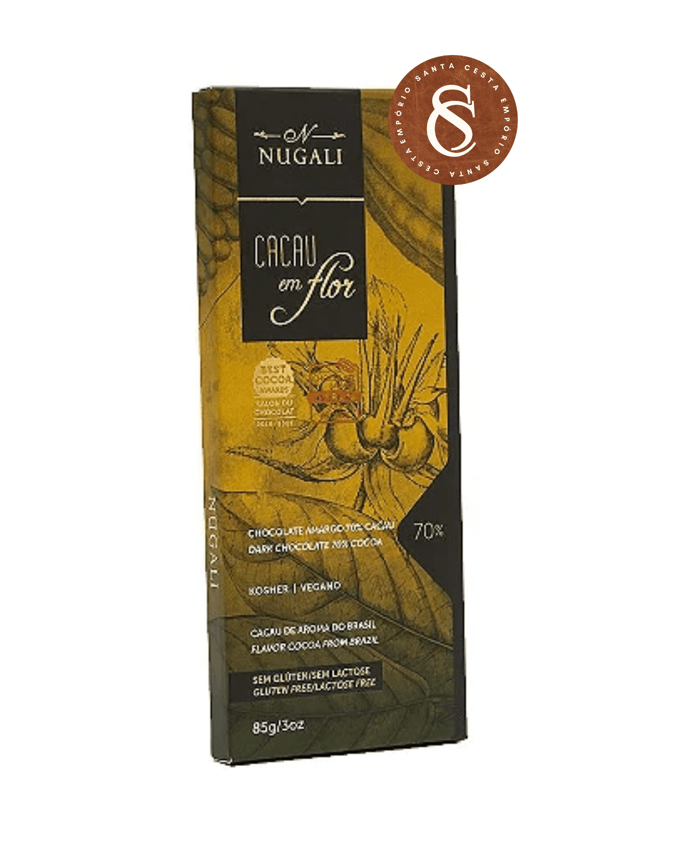 BARRA CHOCOLATE AMARGO 70% CACAU EM FLOR NUGALI 85G