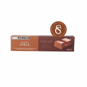 MINI BARRA DE CHOCOLATE RECHEADA COM AVELÃ NUGALI 50G