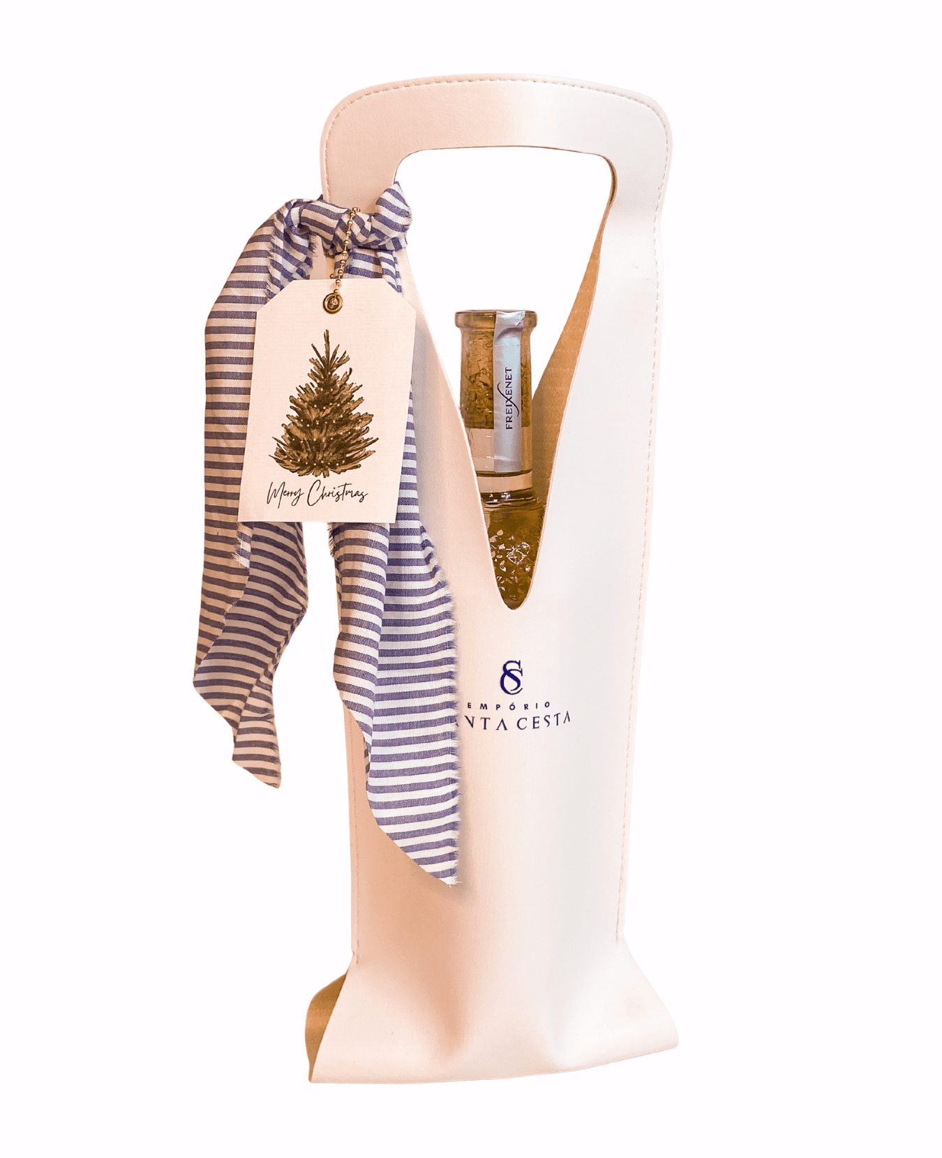 BOLSA PARA VINHO COURO SINTÉTICO - BRANCA