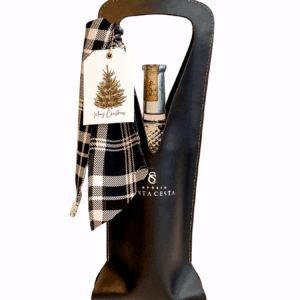 BOLSA PARA VINHO COURO SINTÉTICO - PRETA