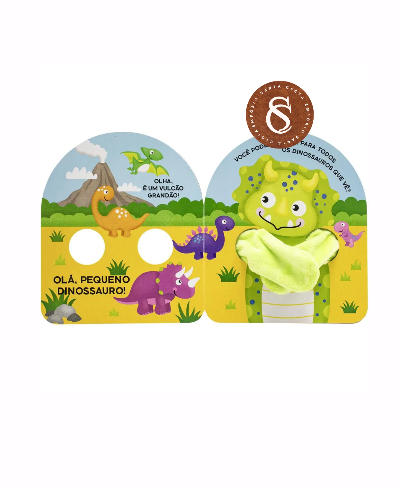 LIVRO DEDOCHE ABRAÇÃO DE DINOSSAURO (3 ANOS)
