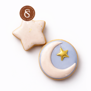 BISCOITO DECORADO LUA E ESTRELA