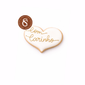 BISCOITO DECORADO CORAÇÃO COM CARINHO