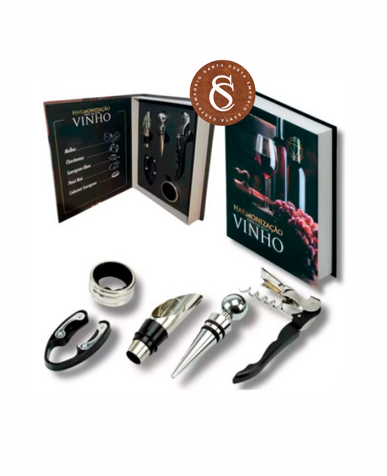 KIT PARA VINHO LIVRO 5 PEÇAS