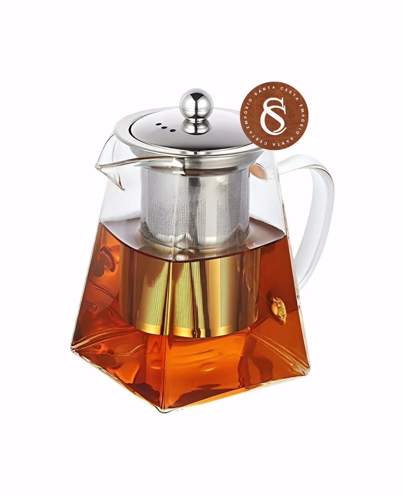 CHALEIRA DE VIDRO COM INFUSOR 520ML