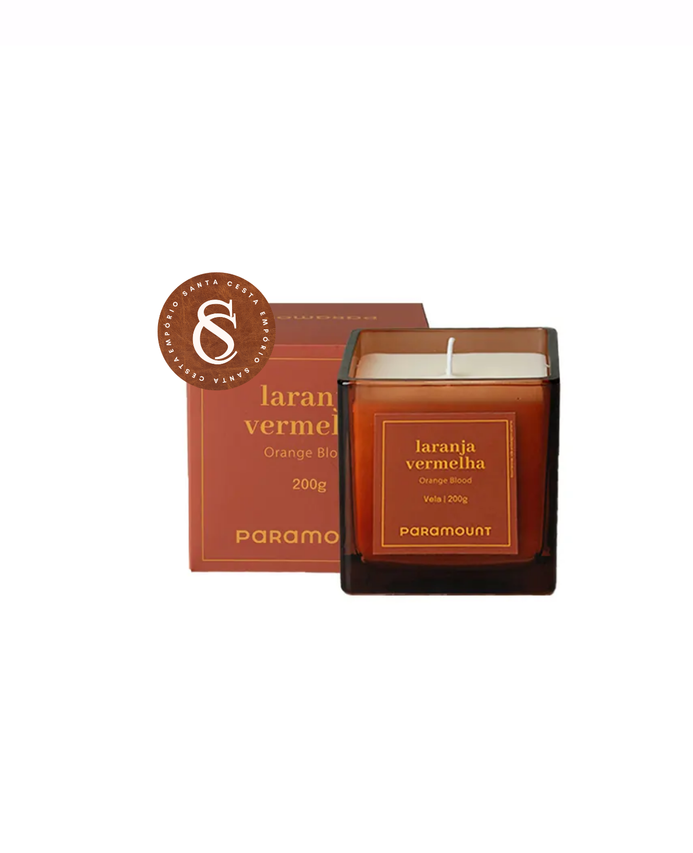 VELA AROMÁTICA LARANJA VERMELHA PARAMOUNT 200G