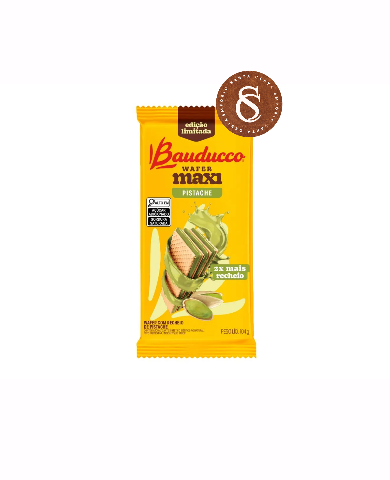 BISCOITO WAFER PISTACHE BAUDUCCO 104G