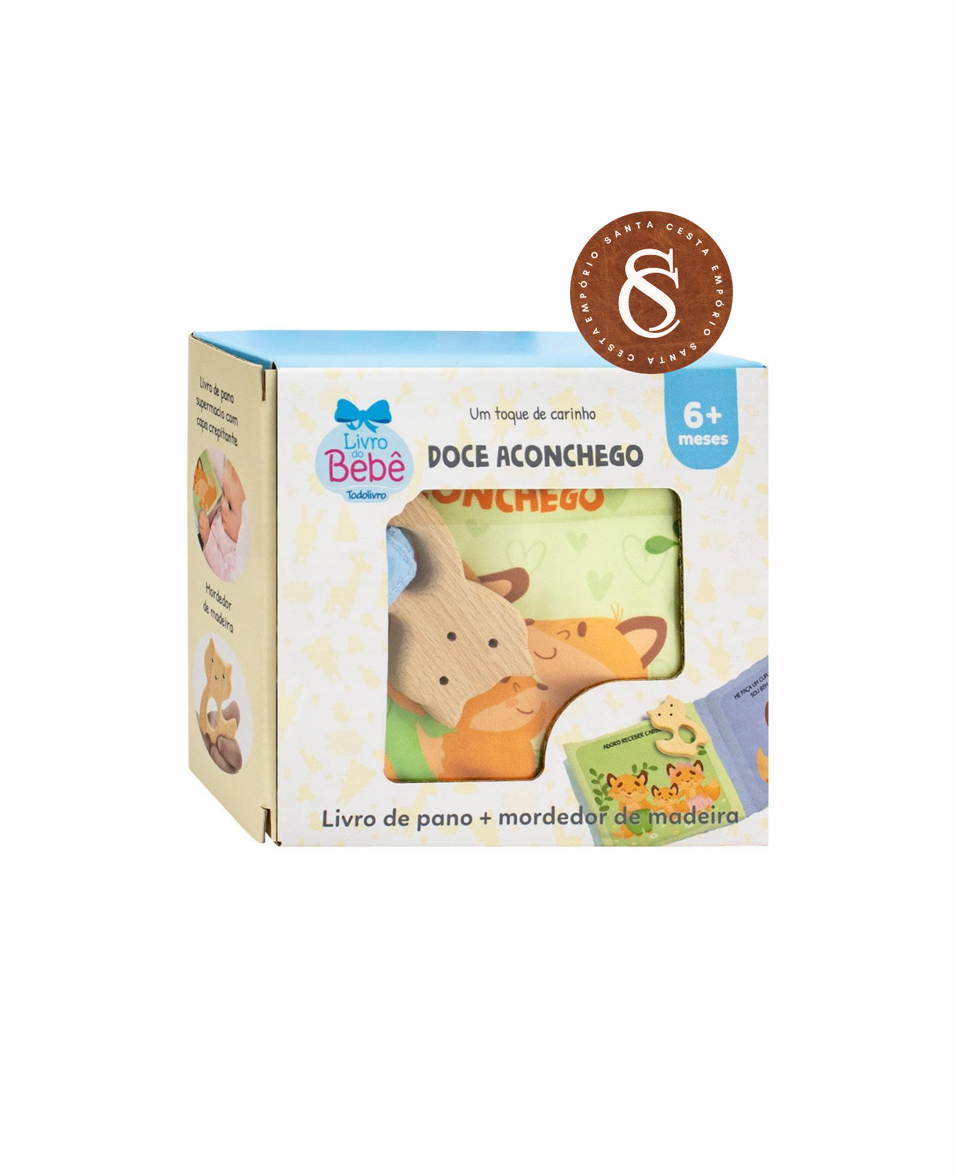 LIVRO COM MORDEDOR: DOCE ACONCHEGO (6 MESES)