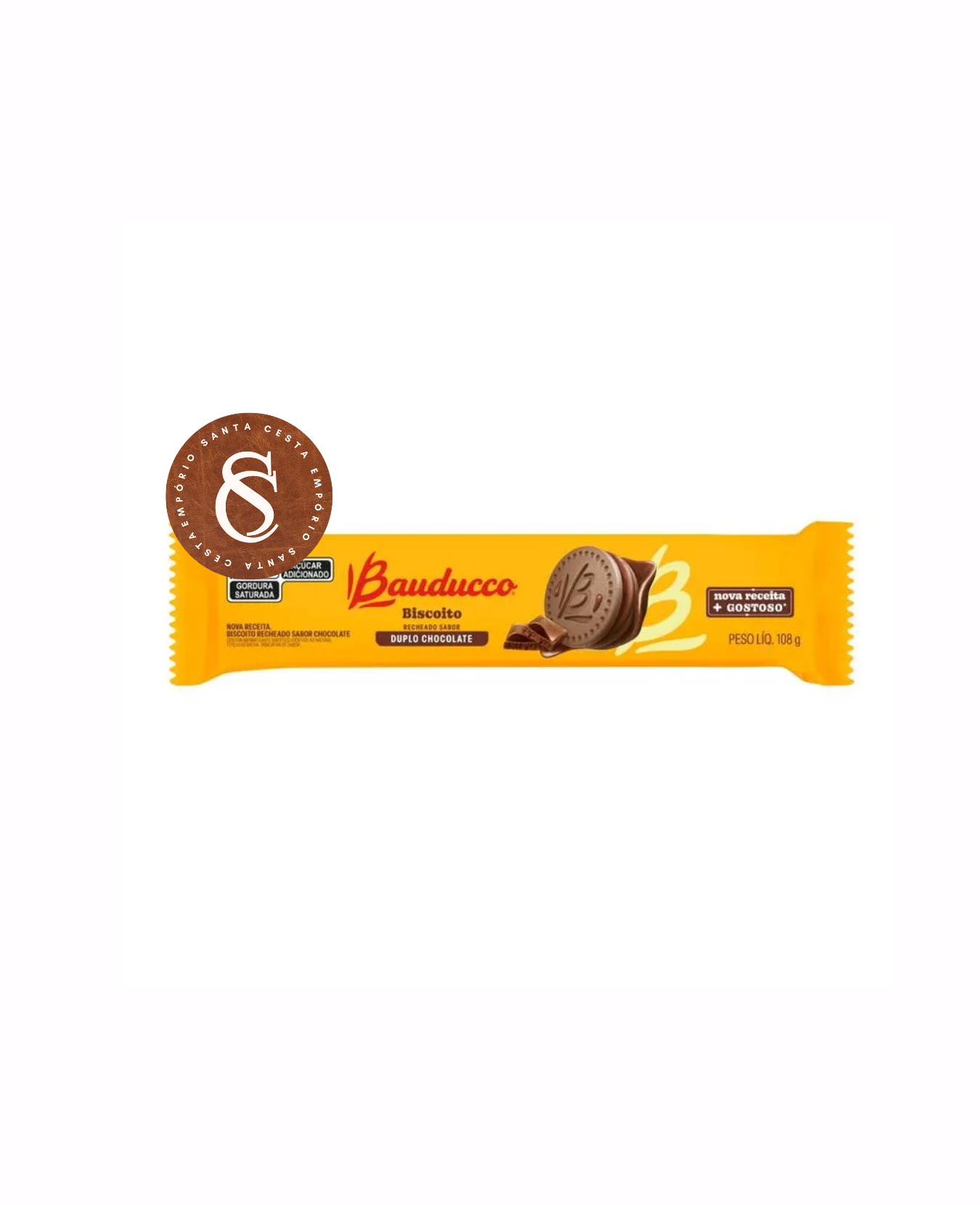 BISCOITO RECHEADO CHOCOLATE BAUDUCCO 108G